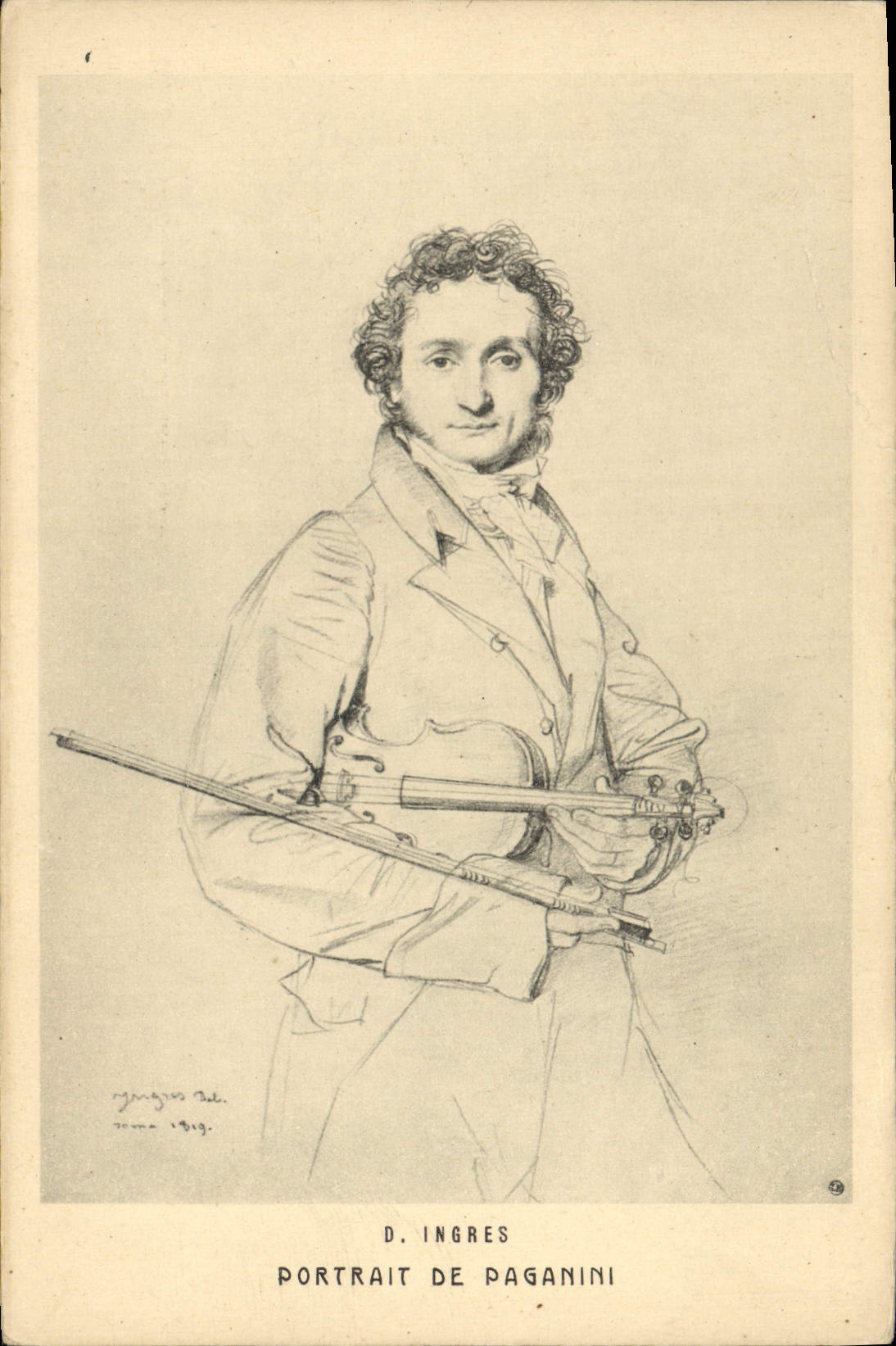 CPA Ingres Portrait de Paganini