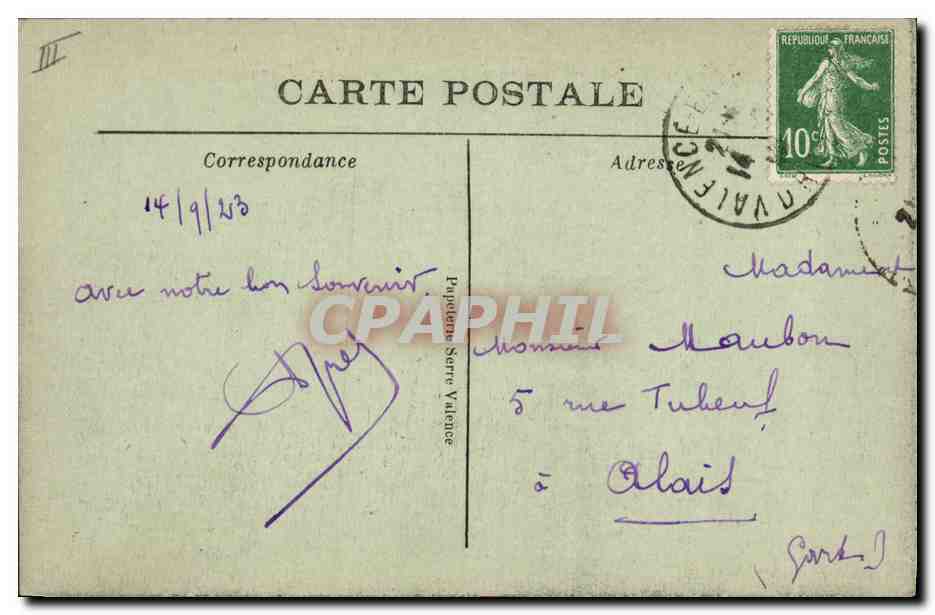 Château des FAUGS, du célèbre compositeur de musique Vincent d'Indy — Verso