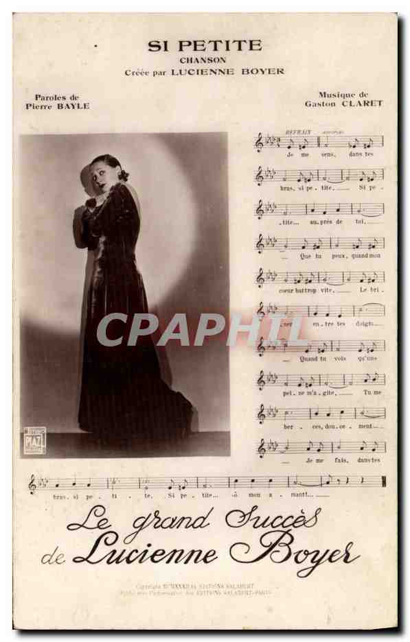 CPA Si petite Lucienne Boyer Pierre Bayle Gaston Claret 