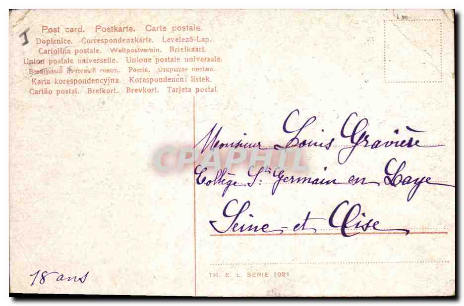 CPA Cochon Porc Enfants — Rückseite