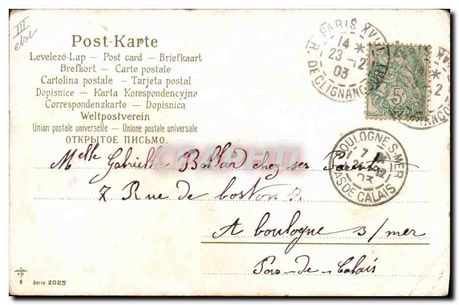 CPA Cochon Porc Femme  — Rückseite