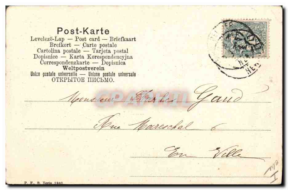 CPA Cochon Porc Femme  — Rückseite