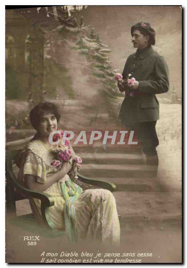 CPA Militaria Chasseurs alpins Femme 