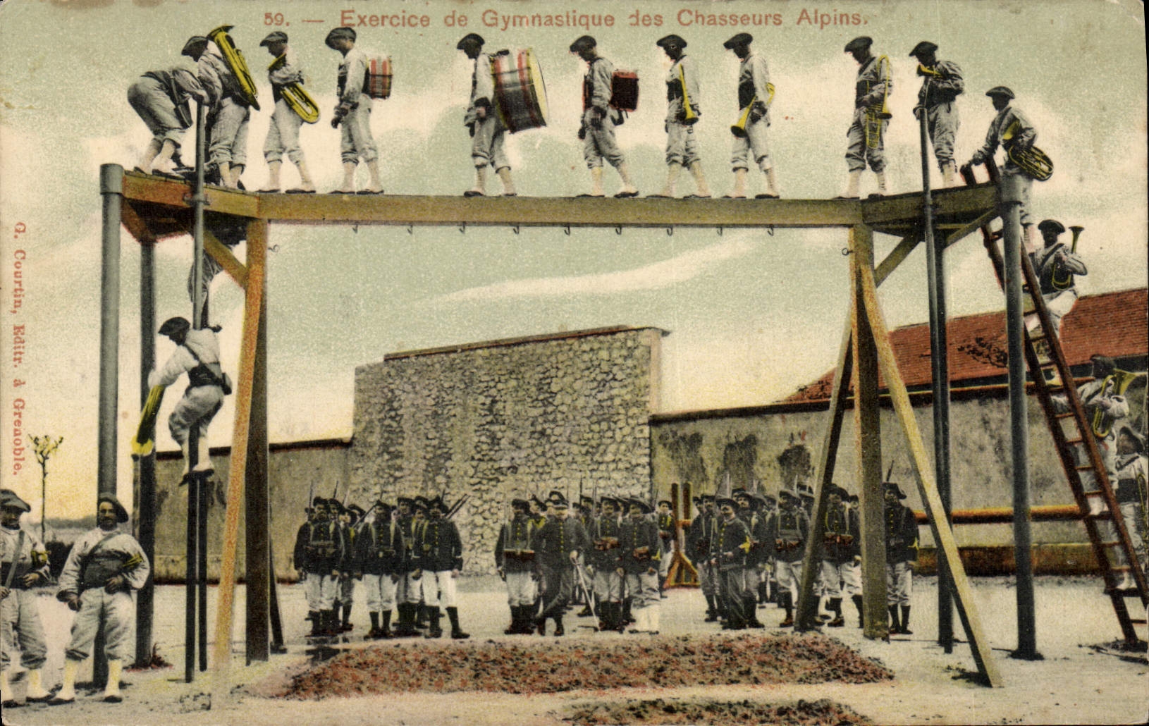Exercice de Gymnastique des Chasseurs Alpins — 59 — A. Courthi, Editeur à Grenoble