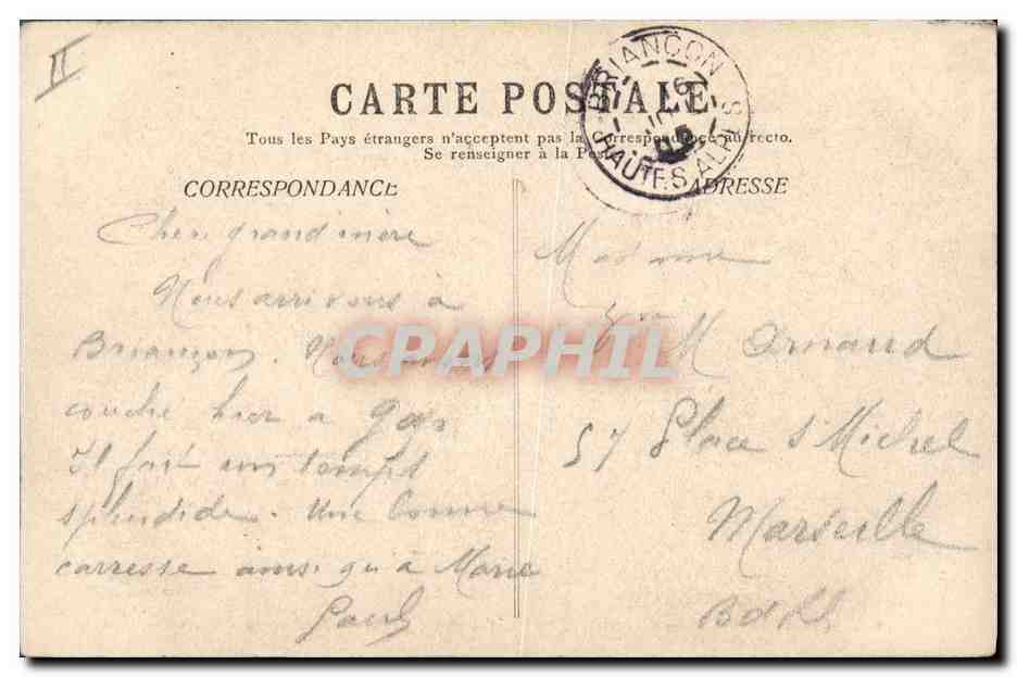 CPA Militaria Chasseurs alpins Brianconnais Nos chasseurs alpins Marches d'hiver Halte au bord de la Clairee  — Rückseite
