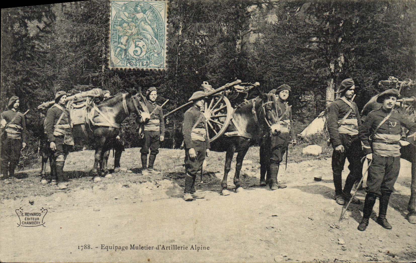 Équipage Muletier d'Artillerie Alpine — E. Reynaud, Coiteur Chambery, n°1788