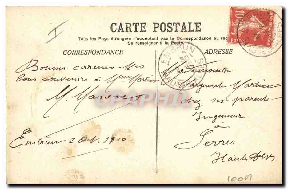 CPA Militaria Chasseurs alpins Brianconnais Vallee de la Clairee Passage du col des Roucilles — Rückseite
