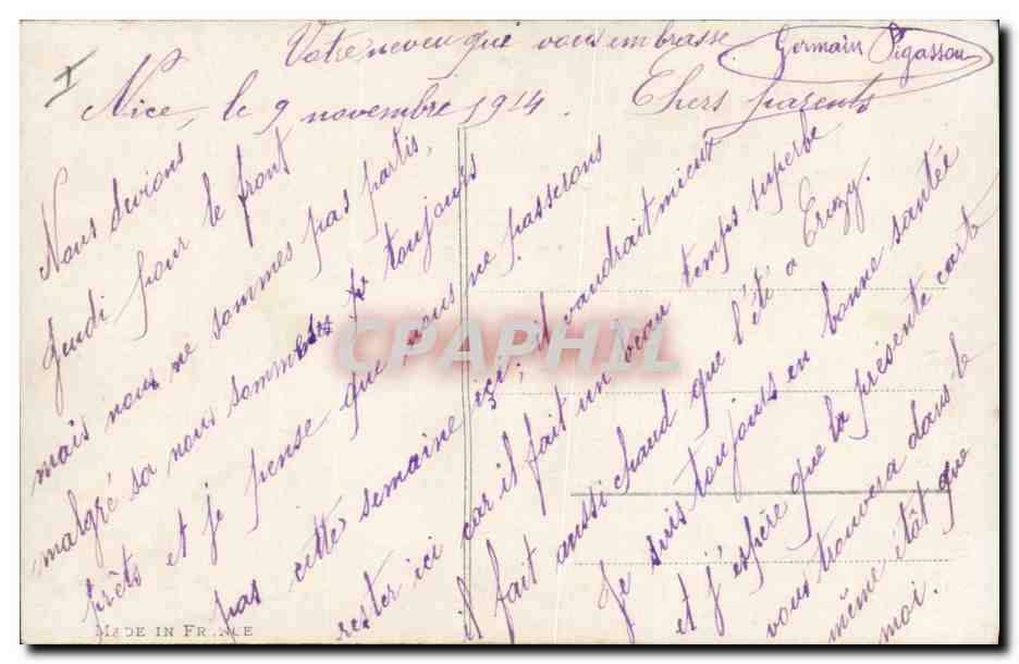 CPA Militaria Chasseurs alpins  — Verso