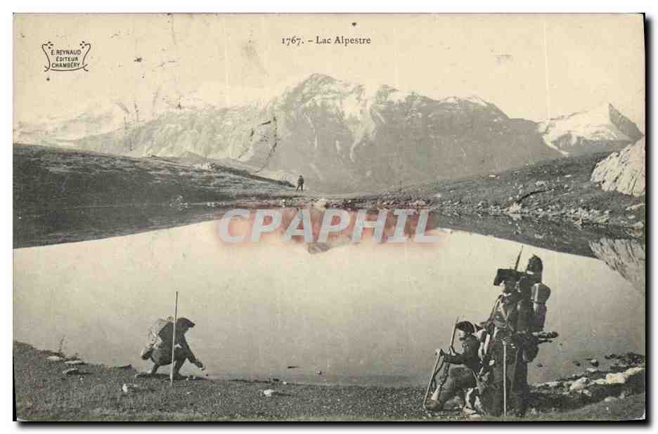 CPA Militaria Chasseurs alpins Lac Alpestre 