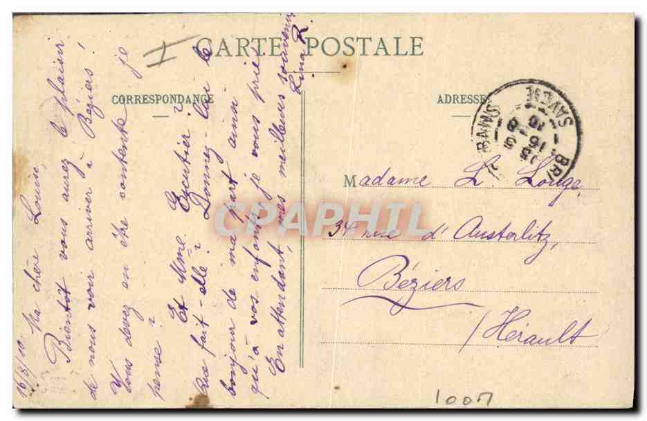 CPA Militaria Chasseurs alpins La grande casse vue d'entre deux eaux — Rückseite