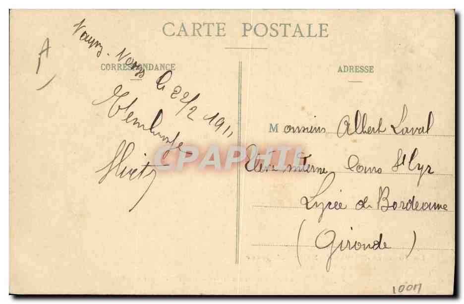 La Día Invernal del Ballon d'Alsace — 20 de Febrero de 1910 — A. Cardot, Belfart — Reverso