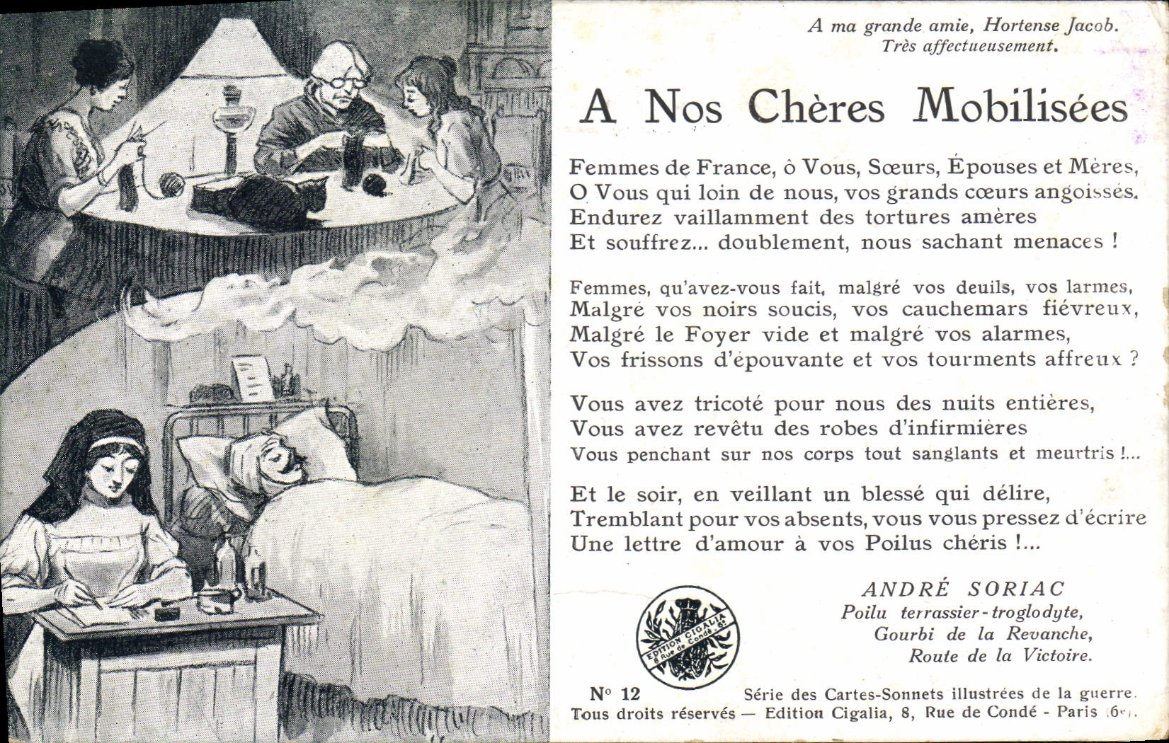 CPA Militaria A nos cheres mobilisees Andr Soriac