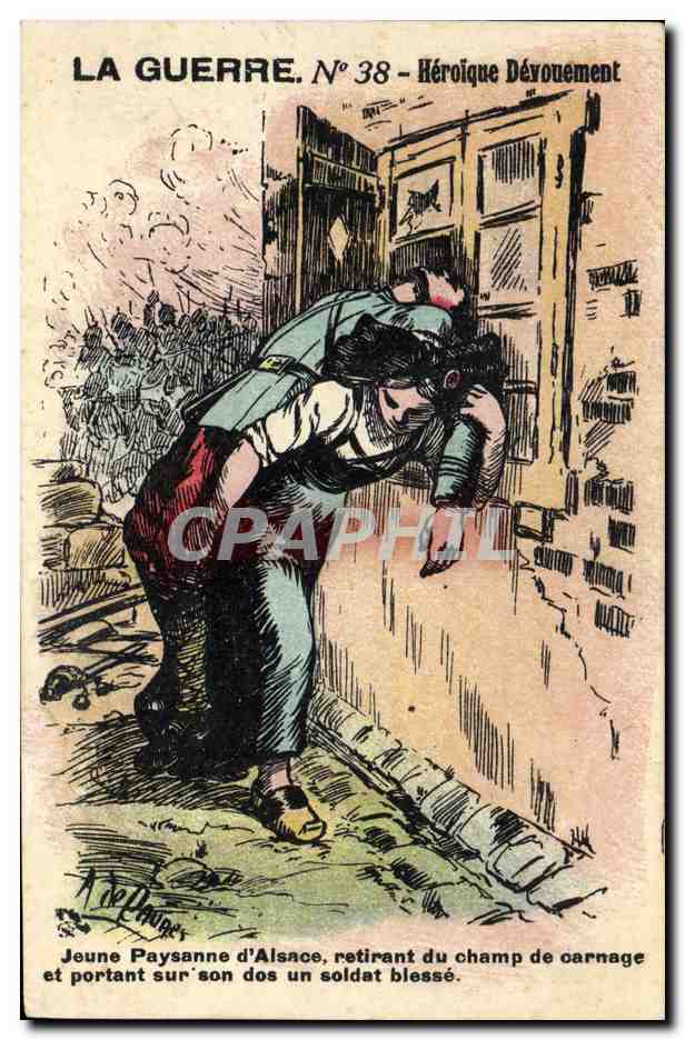 CPA Militaria Heroique devouement Alsace