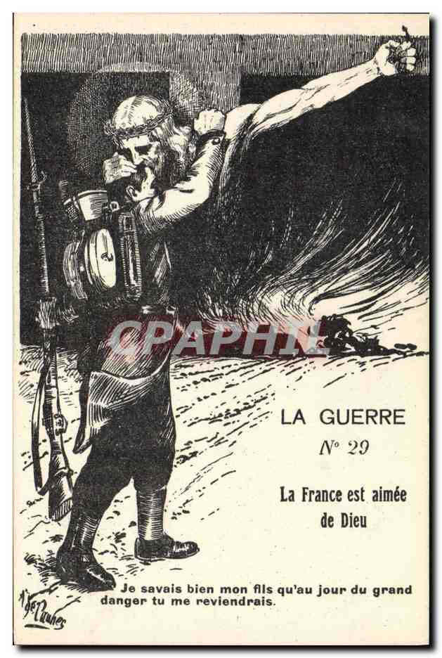 CPA Militaria La France est aimee de Dieu Christ