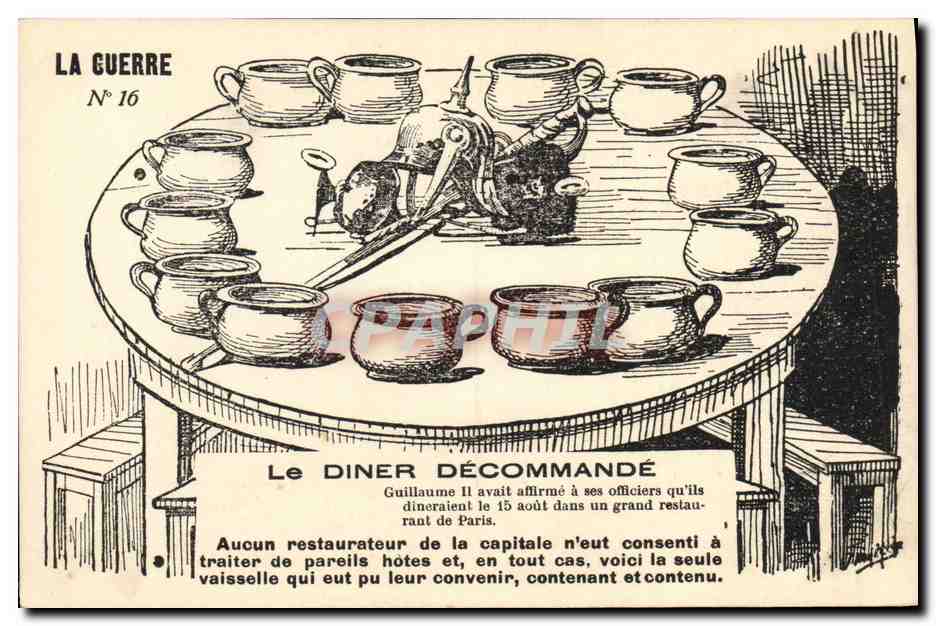 CPA Militaria Le diner decommande 