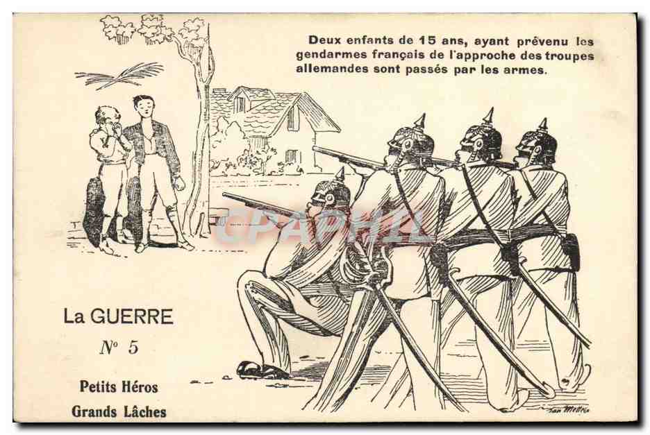 CPA Militaria Petits heros Grands laches
