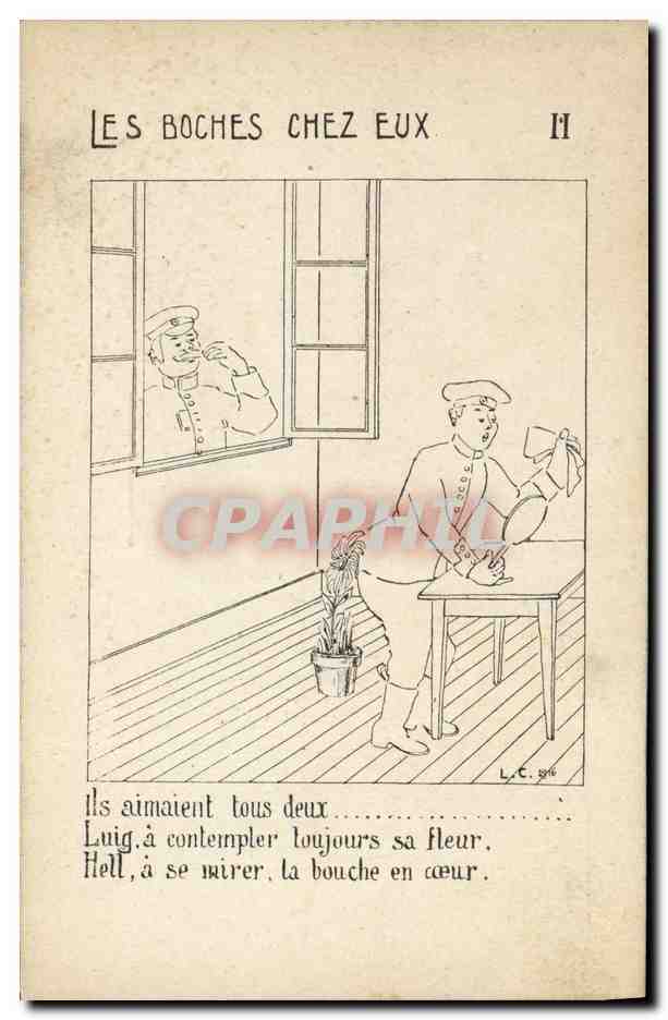 CPA Militaria Les boches chez eux