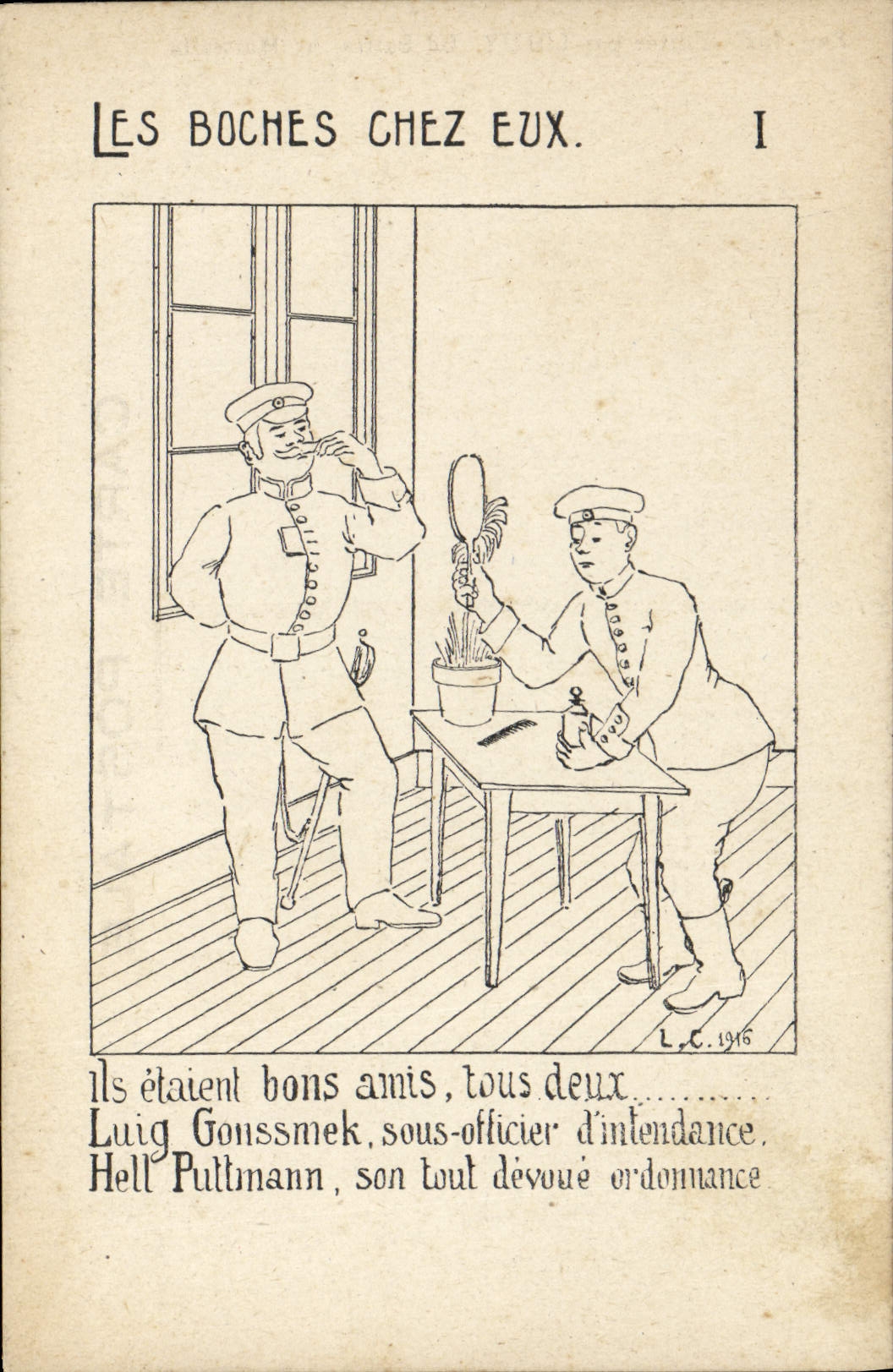 CPA Militaria Les boches chez eux