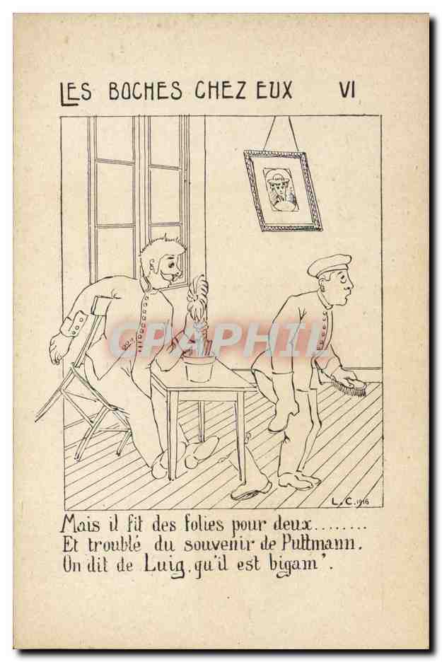 CPA Militaria Les boches chez eux