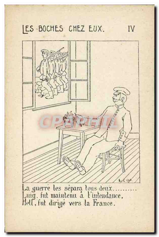 CPA Militaria Les boches chez eux