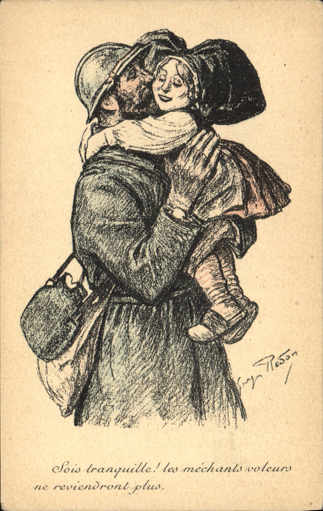 CPA Militaria Alsace Enfant Poilu