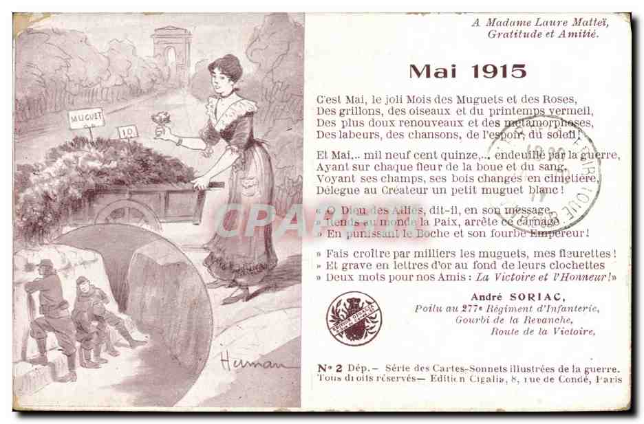 CPA Militaria Mai 1915 Muguet