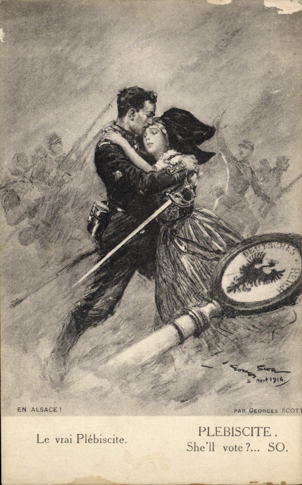 CPA Militaria Le vrai plebiscite 