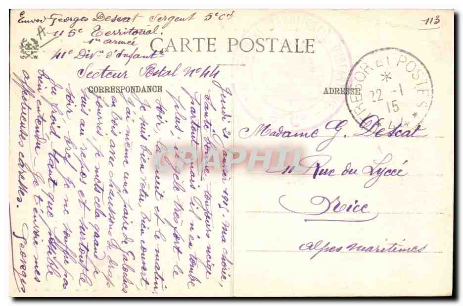 CPA Militaria Le jour de la mobilisation 1er aout 1914 Alsace — Verso