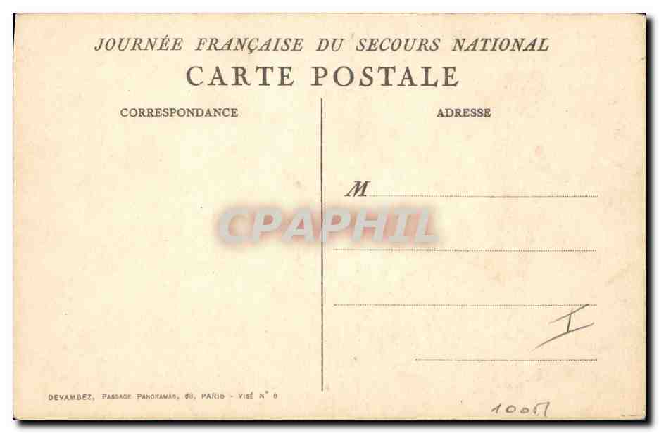CPA Militaria Secours National Marianne — Verso