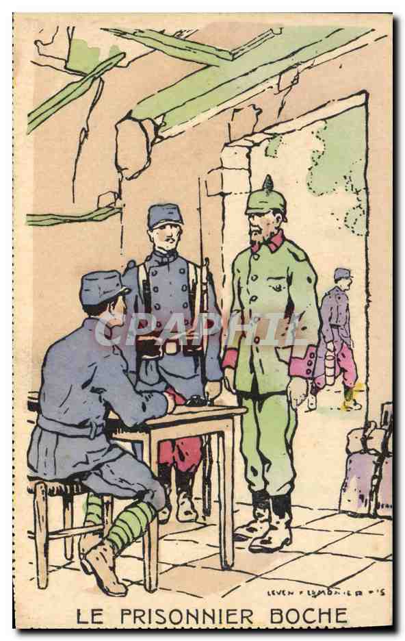 CPA Militaria Le prisonnier boche