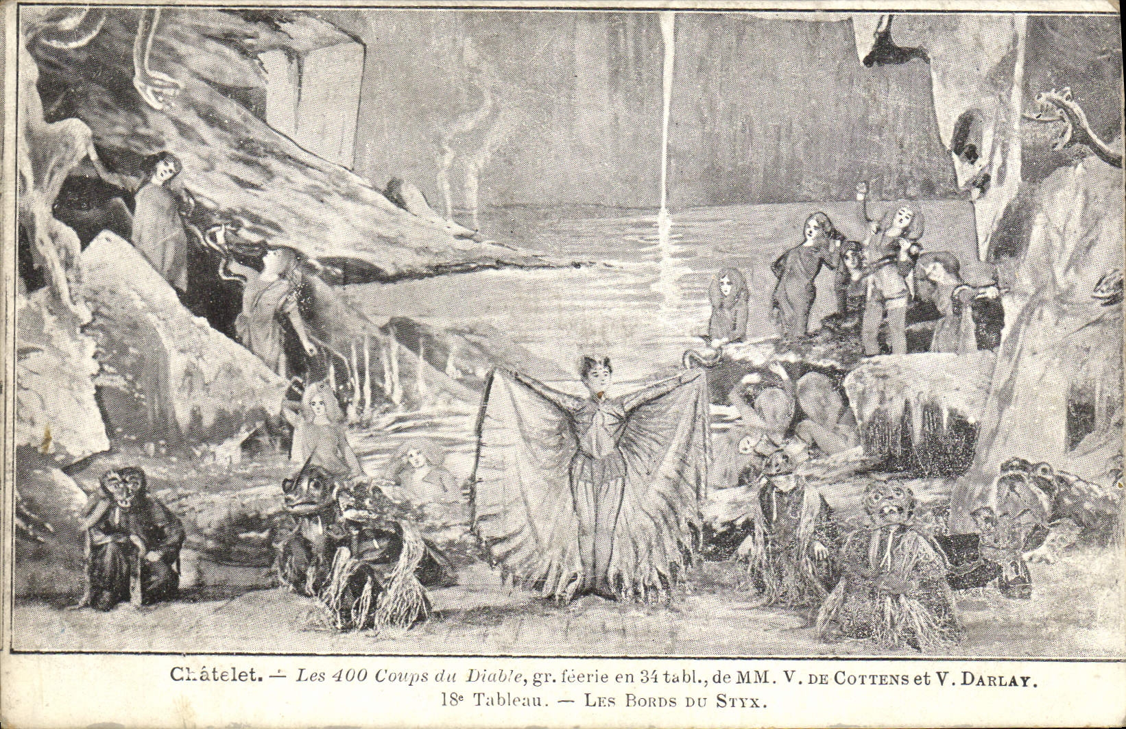 CPA Theatre Chatelet Les 400 coups du diable Cottens Darlay Les bords du Styx 