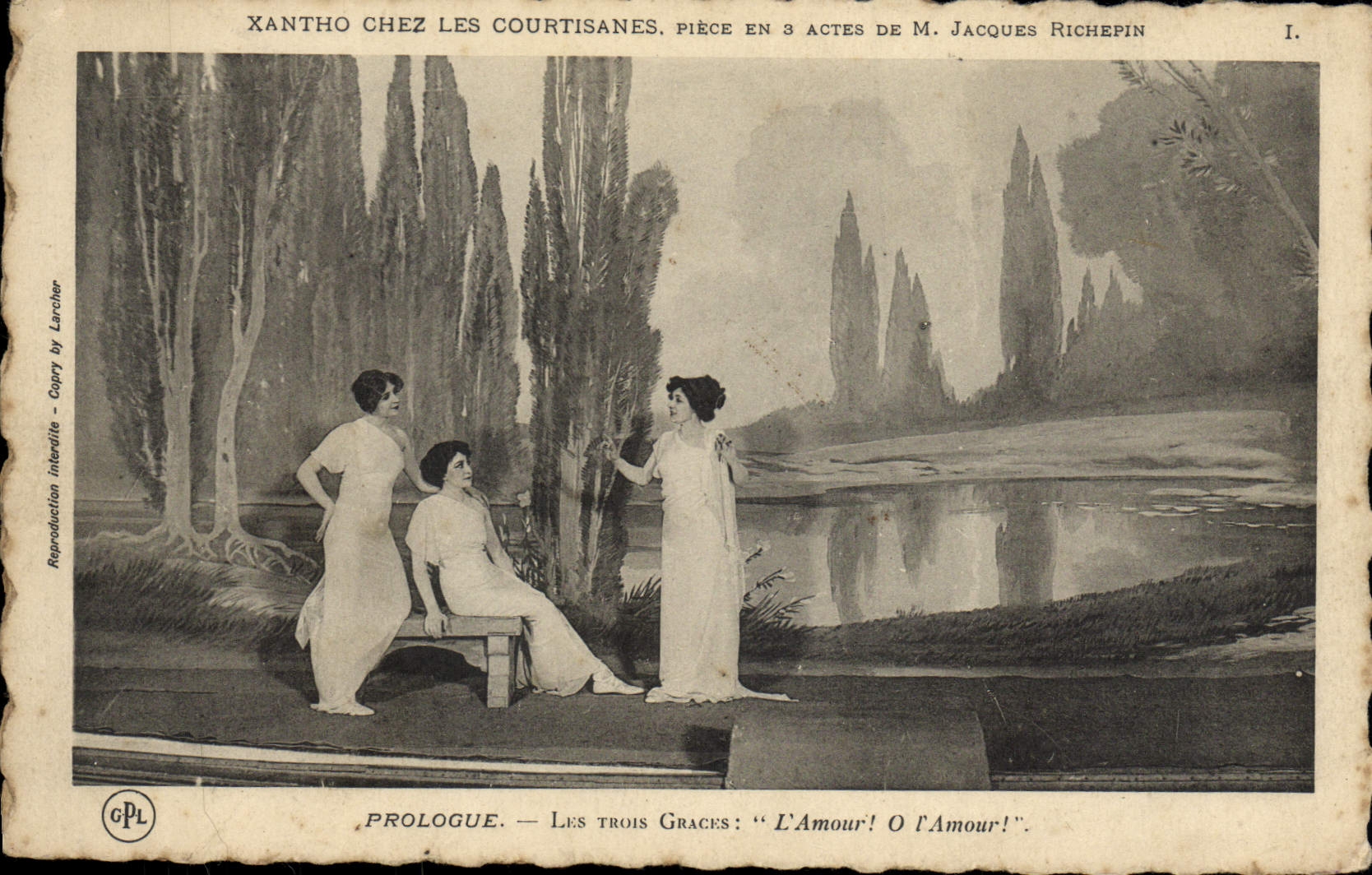 CPA Theatre Xantho chez les Courtisanes Jacques Richepin Les Trois Graces 