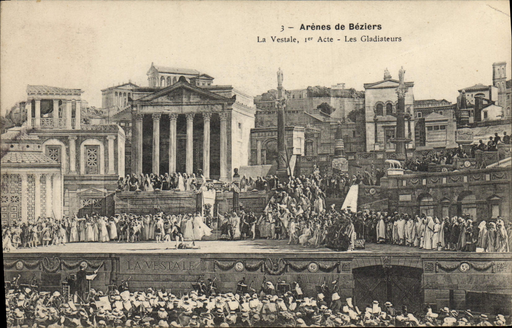 Arènes de Béziers — La Vestale, 1er Acte - Les Gladiateurs — Éditeur non visible, n° de série 3