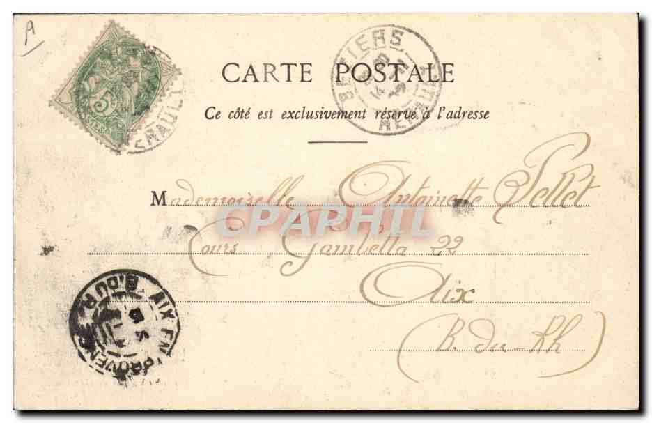 Spectacle de Parysatis — représentation aux Athènes de Béziers — M. P. Phot. — Verso