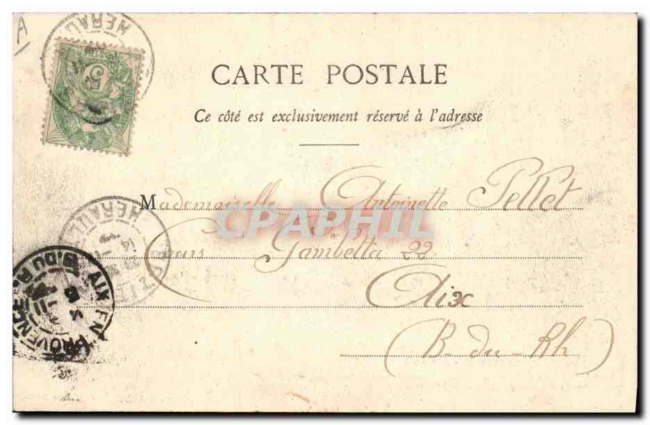 CPA Theatre Parysatis Dieulafoy Camille Saint Saens  — Verso