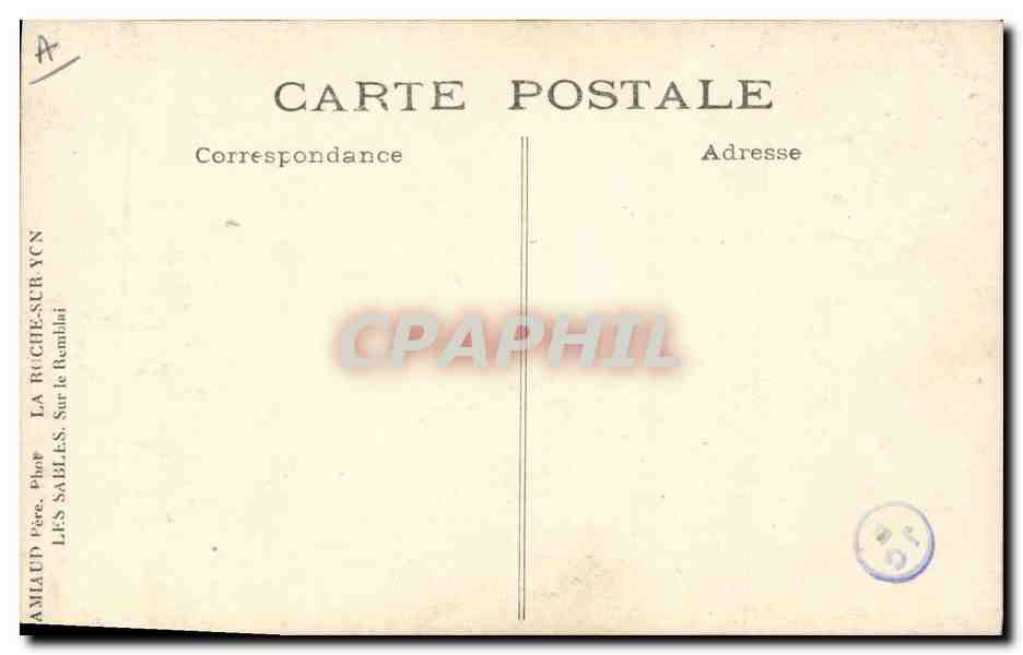 CPA Folklore Sablaise — Verso