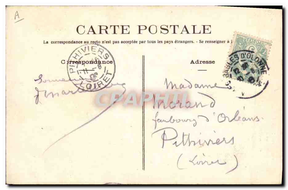 CPA Folklore Les Sables d'Olonne  — Verso