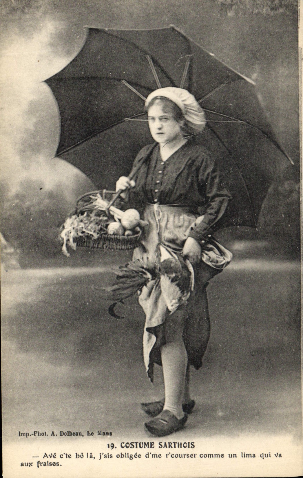 CPA Folklore Costumes Sarthois 
