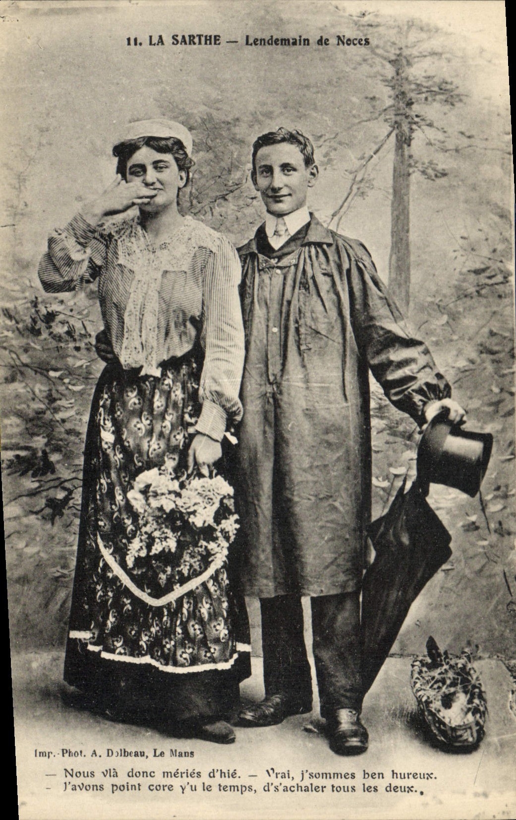 CPA Folklore La Sarthe Lendemain de noces Mariage