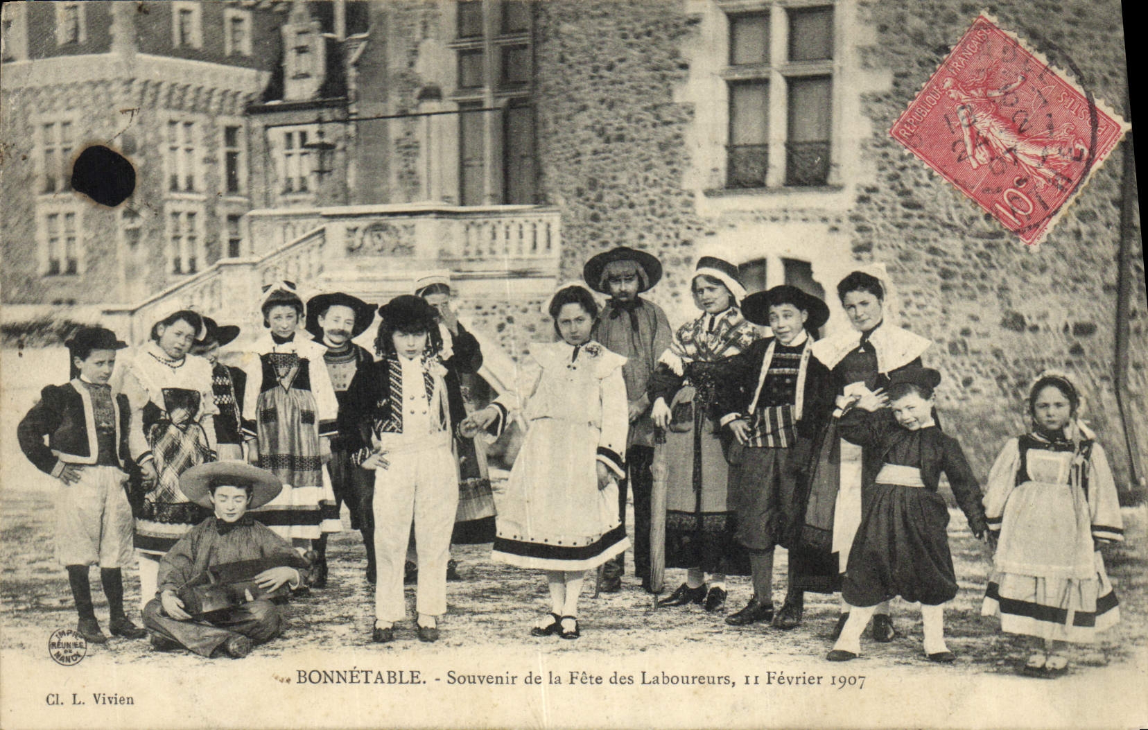 CPA Folklore Bonnetable Souvenir de la fete des laboureurs 11 fevrier 1907