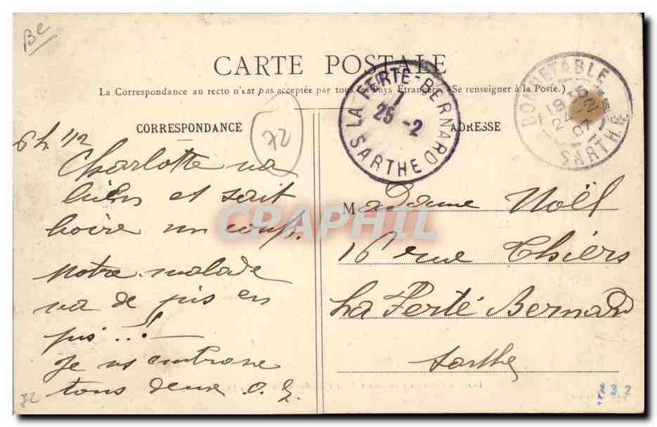 CPA Folklore Bonnetable Souvenir de la fete des laboureurs 11 fevrier 1907 — Verso