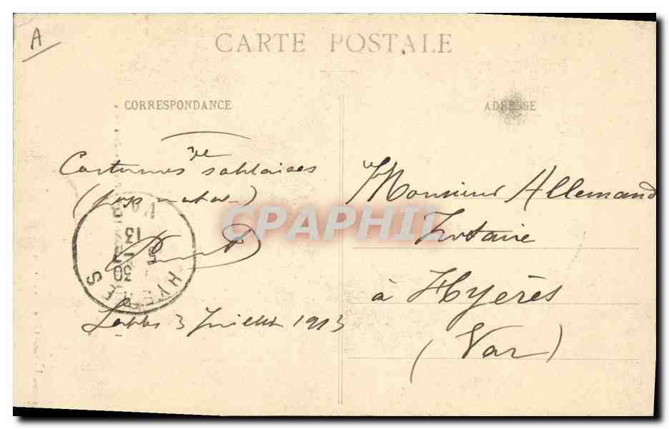CPA Folklore Les Sables d'Olonne La promenade a anes Ane Mule — Verso