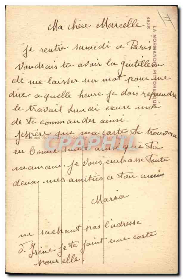 CPA Normandie Grand pere pensant a son petit fils Bateau  — Rückseite