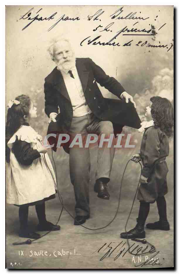 CPA Enfants Saute Cabri Corde a sauter 