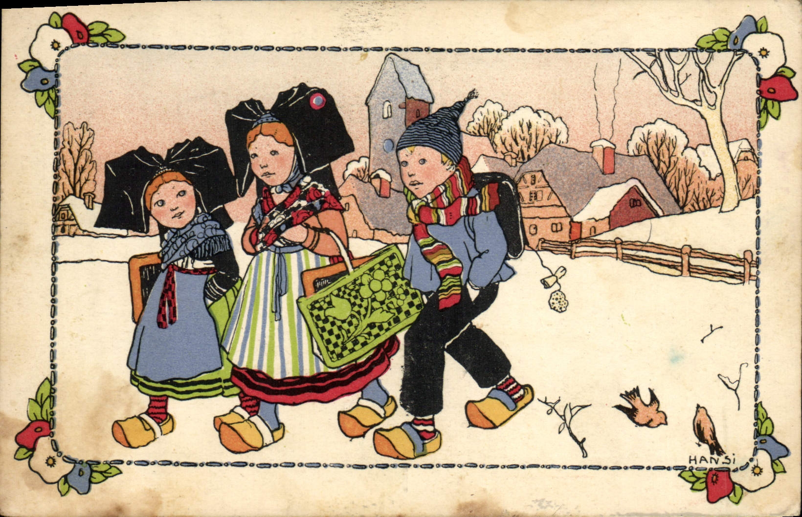 CPA Fantaisie Illustrateur Hansi Alsace Enfants