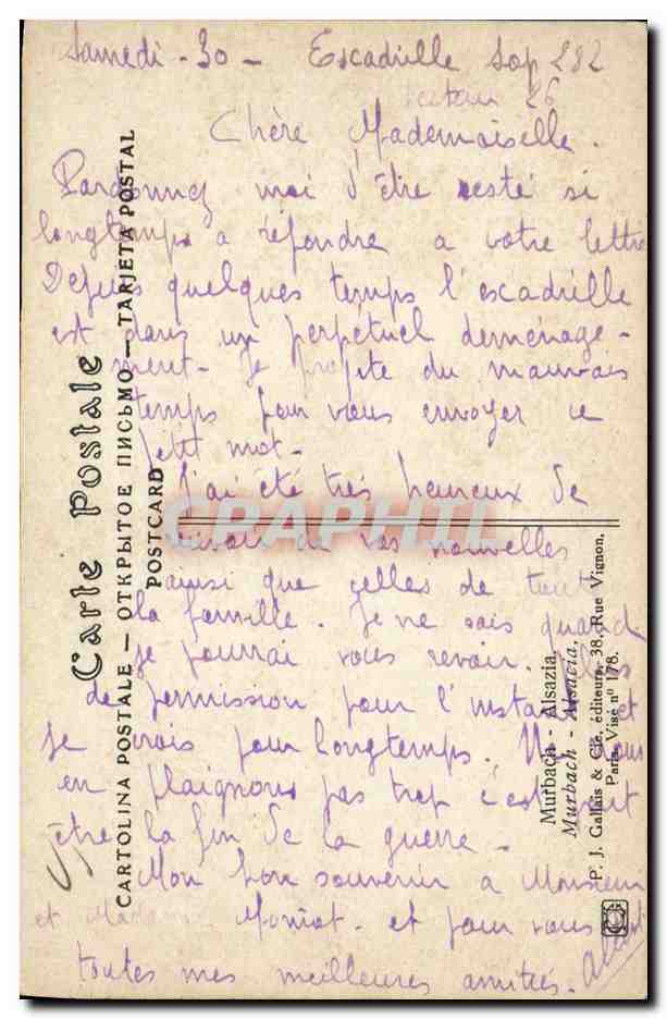 CPA Fantaisie Illustrateur Hansi Alsace Murbach — Verso