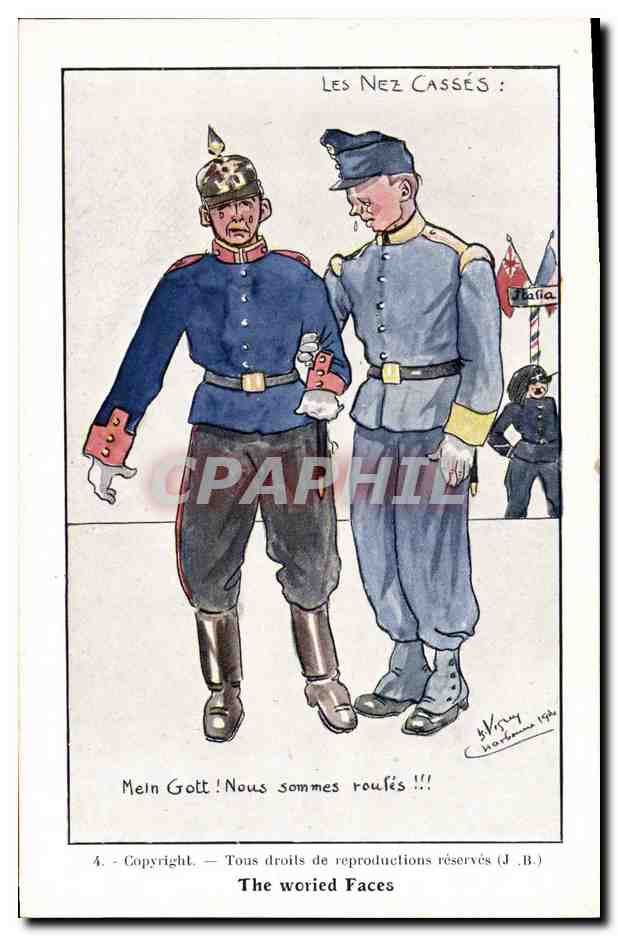 CPA Fantaisie Illustrateur Les nez casses Militaria