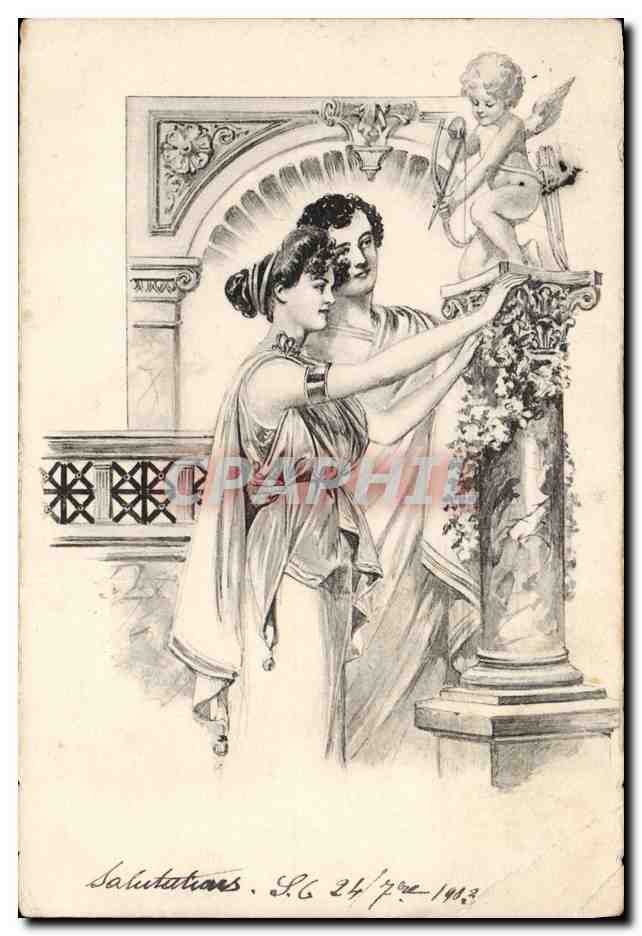 CPA Fantaisie Illustrateur Femme ange