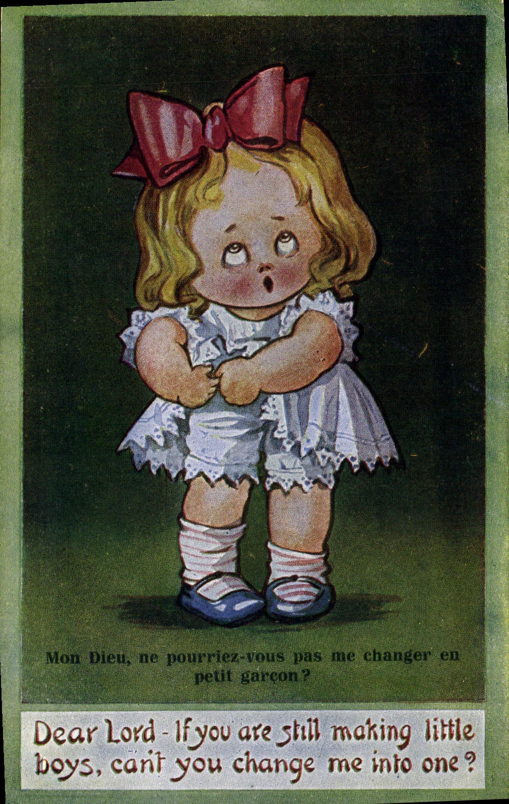 CPA Fantaisie Illustrateur Enfant Mon Dieu