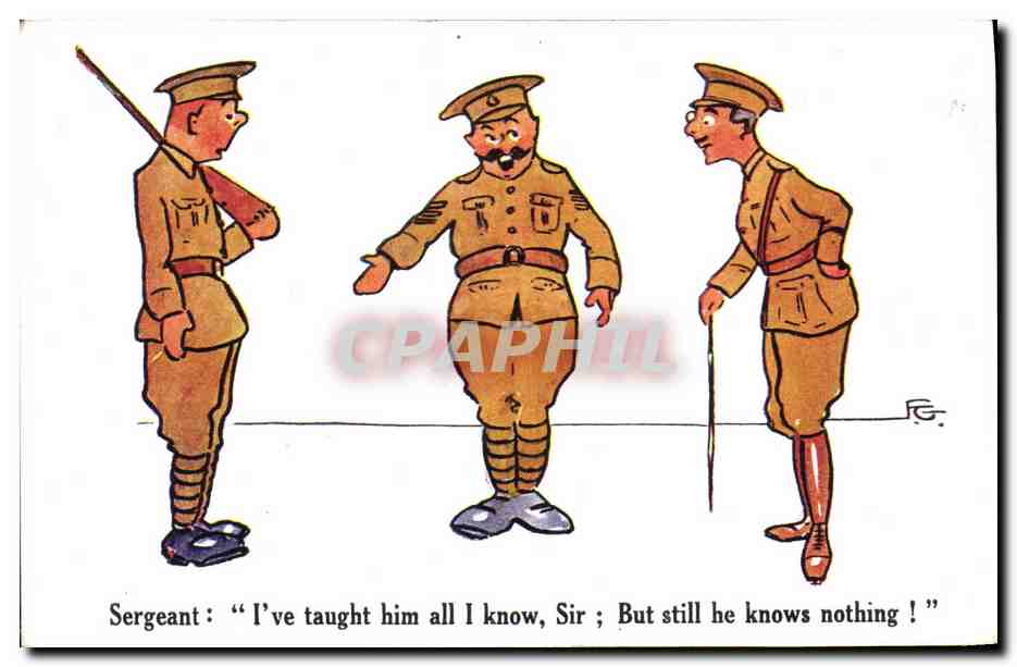CPA Fantaisie Illustrateur Sergeant Militaria